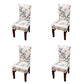Jiuhong Stretch Removable Washable Short Dining Chair Protector Cover Slipcover, Style 16, 4 Pack