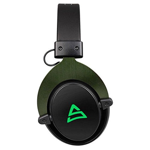 SUPSOO G817 Surround Stereo Sound Gaming LED Lighting Over-Ear Headphones Wired Headset for PC Gamers with Mic Noise Cancelling & Volume Control ( Black & Green )