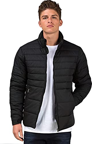 Ben Martin Men's Regular Fit Quilted Nylon Full Sleeve Bomber Jacket (Black, L)