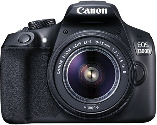 Canon EOS 1300D Kit Fotocamera Reflex Digitale da 18 Megapixel con Obiettivo EF-S IS II 18-55 mm, Wi-Fi, NFC, Versione EU, Nero/Antracite