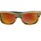 Colour Striped Polarized Wood Sunglasses with UV400 Polarised Lenses and Bamboo Box for Women