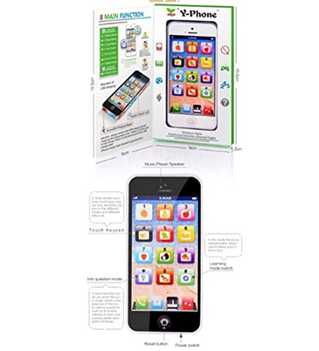 Y-Phone YPhone Toy Play Cell Phone Mobile Phone Cellphone with USB Recharable Cable for Baby Kids With USB Recharable