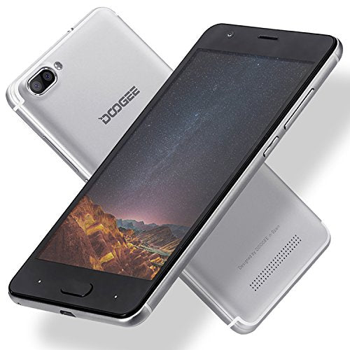 Unlocked Cell Phones, DOOGEE X20 Cell Phones Unlocked Android 7.0 - 5.0 Inch HD IPS Display - MT6580 Processor - 2GB RAM +16GB ROM - 2MP+ Dual 5MP Camera - 3G Unlocked Smartphones - Silver