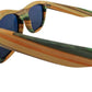 Colour Striped Polarized Wood Sunglasses with UV400 Polarised Lenses and Bamboo Box for Women
