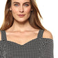 Lark & Ro Women's Short Cold Shoulder Dress With Bardot Neck Line, Black/White Jacquard Knit, Large