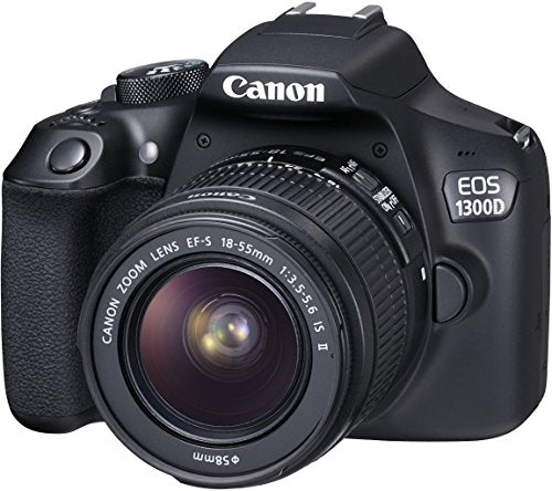 Canon EOS 1300D Kit Fotocamera Reflex Digitale da 18 Megapixel con Obiettivo EF-S IS II 18-55 mm, Wi-Fi, NFC, Versione EU, Nero/Antracite