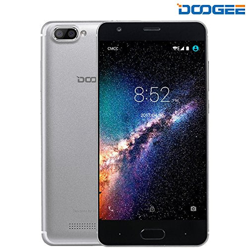 Unlocked Cell Phones, DOOGEE X20 Cell Phones Unlocked Android 7.0 - 5.0 Inch HD IPS Display - MT6580 Processor - 2GB RAM +16GB ROM - 2MP+ Dual 5MP Camera - 3G Unlocked Smartphones - Silver