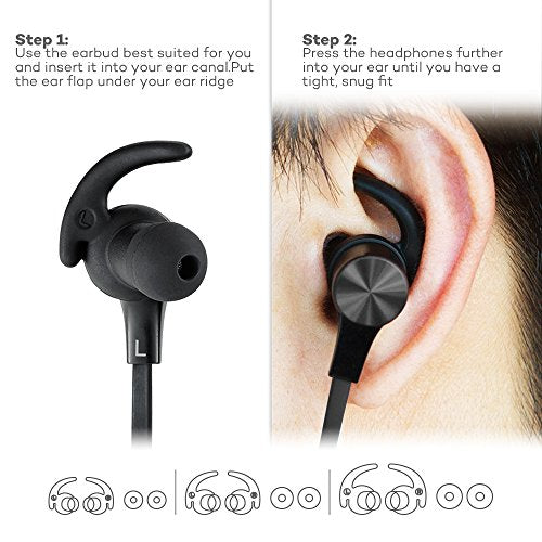 Bluetooth Earphones, TaoTronics Bluetooth 4.2 Headphones Stereo Magnetic Earbuds, Secure Fit for Sport, Gym with Built-in Mic