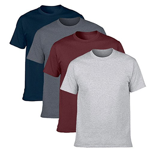 Newdenber Men's Classic Basic Solid Ultra Soft Cotton T-Shirt | 4 Pack(Assorted 1) XXL - My Shop