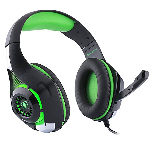 BlueFire Professional 3.5mm PS4 Gaming Headset Headphone with Mic and LED Lights for Playstation 4, Xbox one,Laptop, Computer (Green)