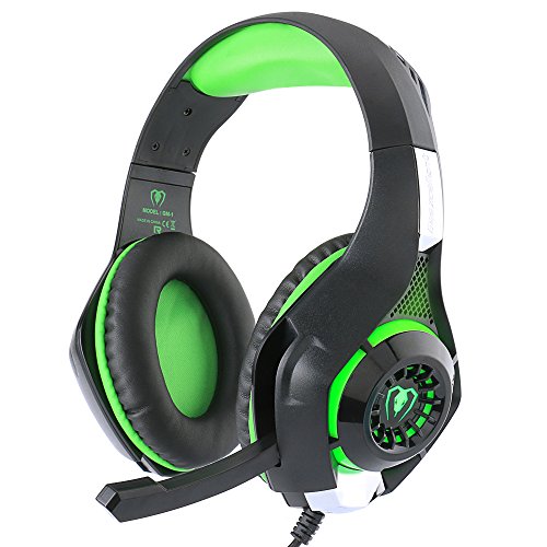 BlueFire Professional 3.5mm PS4 Gaming Headset Headphone with Mic and LED Lights for Playstation 4, Xbox one,Laptop, Computer (Green)
