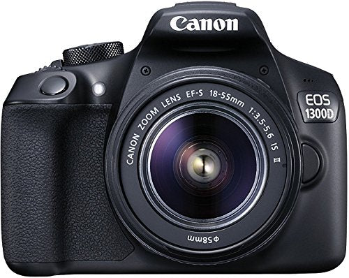 Canon EOS 1300D Kit Fotocamera Reflex Digitale da 18 Megapixel con Obiettivo EF-S IS II 18-55 mm, Wi-Fi, NFC, Versione EU, Nero/Antracite