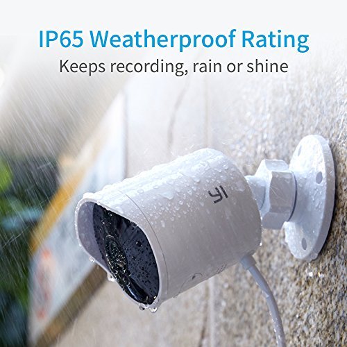 YI Outdoor Security Camera 1080p Cloud Cam Wireless IP Waterproof Night Vision Security Surveillance System White