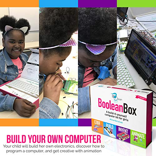Boolean Box | A STEM Educational Computer Kit, Teaches Coding and Electronics, Includes Scratch, Minecraft, and Python | Build a computer and electronic circuits, code and animate | For girls 8 and up