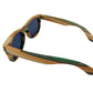 Colour Striped Polarized Wood Sunglasses with UV400 Polarised Lenses and Bamboo Box for Women