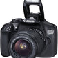 Canon EOS 1300D Kit Fotocamera Reflex Digitale da 18 Megapixel con Obiettivo EF-S IS II 18-55 mm, Wi-Fi, NFC, Versione EU, Nero/Antracite