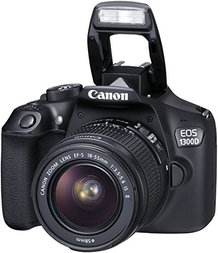 Canon EOS 1300D Kit Fotocamera Reflex Digitale da 18 Megapixel con Obiettivo EF-S IS II 18-55 mm, Wi-Fi, NFC, Versione EU, Nero/Antracite