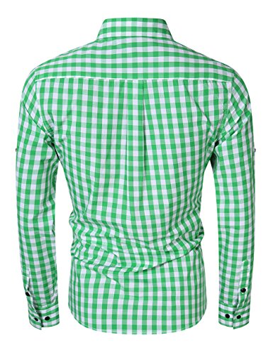 MrWonder Men's Casual Fit Button Down Long Sleeve Plaid Dress Shirts