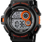 Mens Multi Function Digital Alarm Stopwatch LED Backlight Quartz Watches 50M Waterproof Electronic Sports Watch Orange