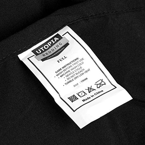 Utopia Bedding Fitted Sheet (Full - Black) - Deep Pocket Brushed Velvety Microfiber, Breathable, Extra Soft and Comfortable - Wrinkle, Fade, Stain and Abrasion Resistant