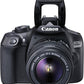 Canon EOS 1300D Kit Fotocamera Reflex Digitale da 18 Megapixel con Obiettivo EF-S IS II 18-55 mm, Wi-Fi, NFC, Versione EU, Nero/Antracite