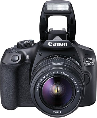 Canon EOS 1300D Kit Fotocamera Reflex Digitale da 18 Megapixel con Obiettivo EF-S IS II 18-55 mm, Wi-Fi, NFC, Versione EU, Nero/Antracite