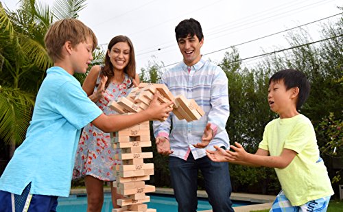 Jenga Giant Family (Stacks to Over 3 Feet) Precision-Crafted Premium Hardwood Game (Authentic Brand Game)