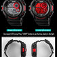 Mens Multi Function Digital Alarm Stopwatch LED Backlight Quartz Watches 50M Waterproof Electronic Sports Watch Orange