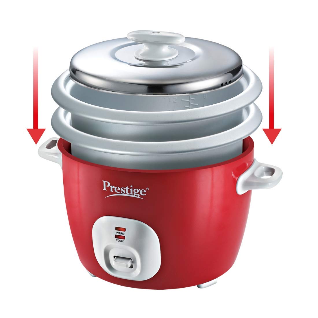 Prestige Delight Electric Rice Cooker Cute 1.8-2 (700 watts) with 2 aluminium cooking pans