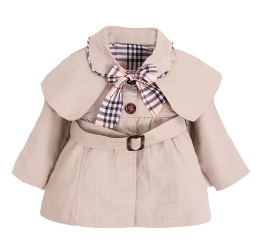 MNLYBABY Kids Baby Girl Spring Autumn Trench Coat Fashion Wind Proof Jacket