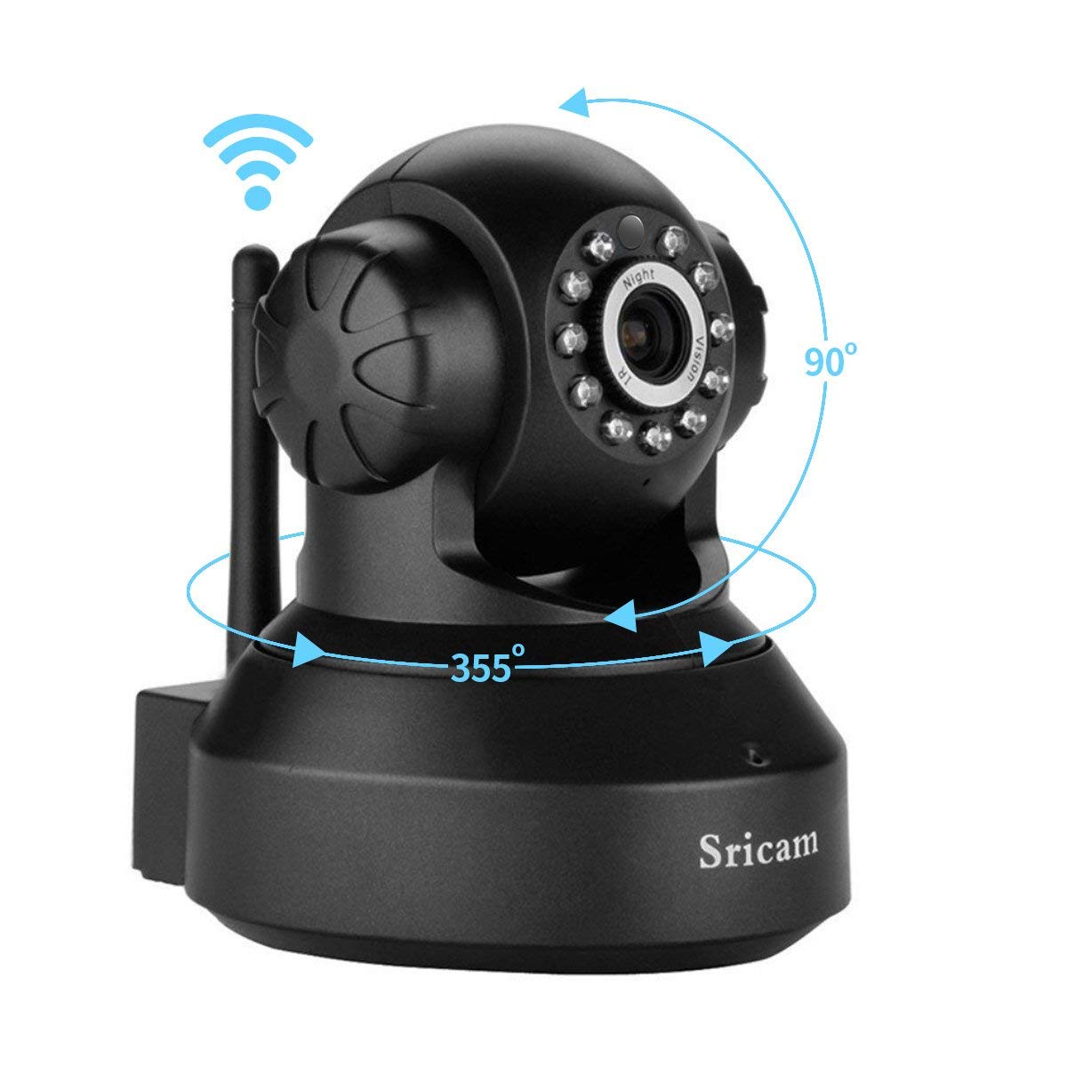 Sricam SP Series SP005 Wireless HD Ip Wi-Fi CCTV Indoor Security Camera (Black)