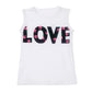 Jastore Girls Letter Love Flower Clothing Sets Top+Short Skirt Kids Clothes (3-4T)