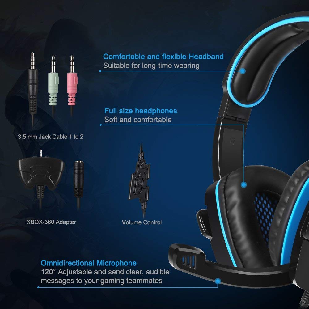 SADES Gaming Headset Headphone For PS4/PC/Laptop/Xbox 360 with Microphone SA-708GT