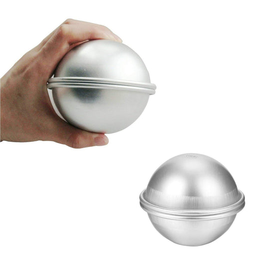 Extra Large Metal Bath Bomb Mold-DIY Aluminum Bath Bomb Molds-2 Set 4 Pieces - Make 9 cm/3.5 inch Diameter Incredible Ball