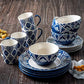 American Atelier Pirouette 16 Piece Dinnerware Set, Blue