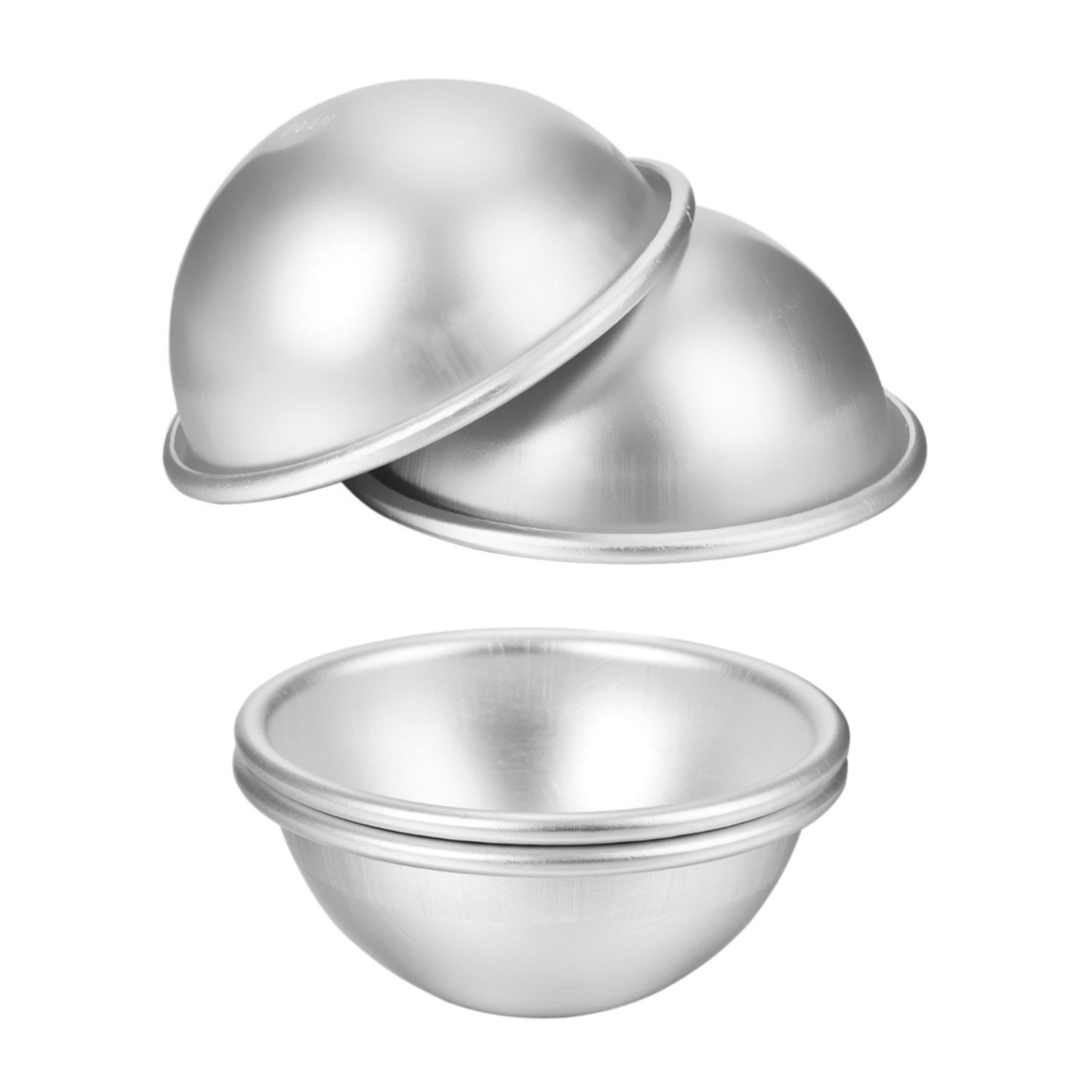 Extra Large Metal Bath Bomb Mold-DIY Aluminum Bath Bomb Molds-2 Set 4 Pieces - Make 9 cm/3.5 inch Diameter Incredible Ball
