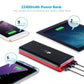 EC Technology 22400mAh Power Bank Ultra High Capacity External Battery 3 USB Output(5.5A) Powerbank Dual Input Port (4A) Portable Charger for iPhone, iPad, Samsung, Nexus and More, Black and Red