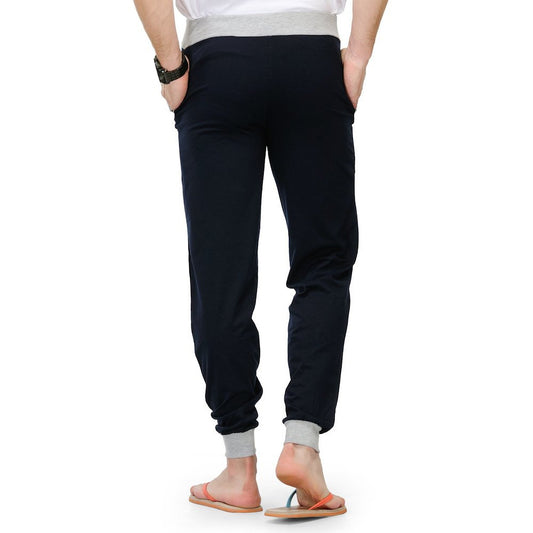 Style Shell Navy Men's Cotton Cuff Track Pants (Medium)(1968071031)