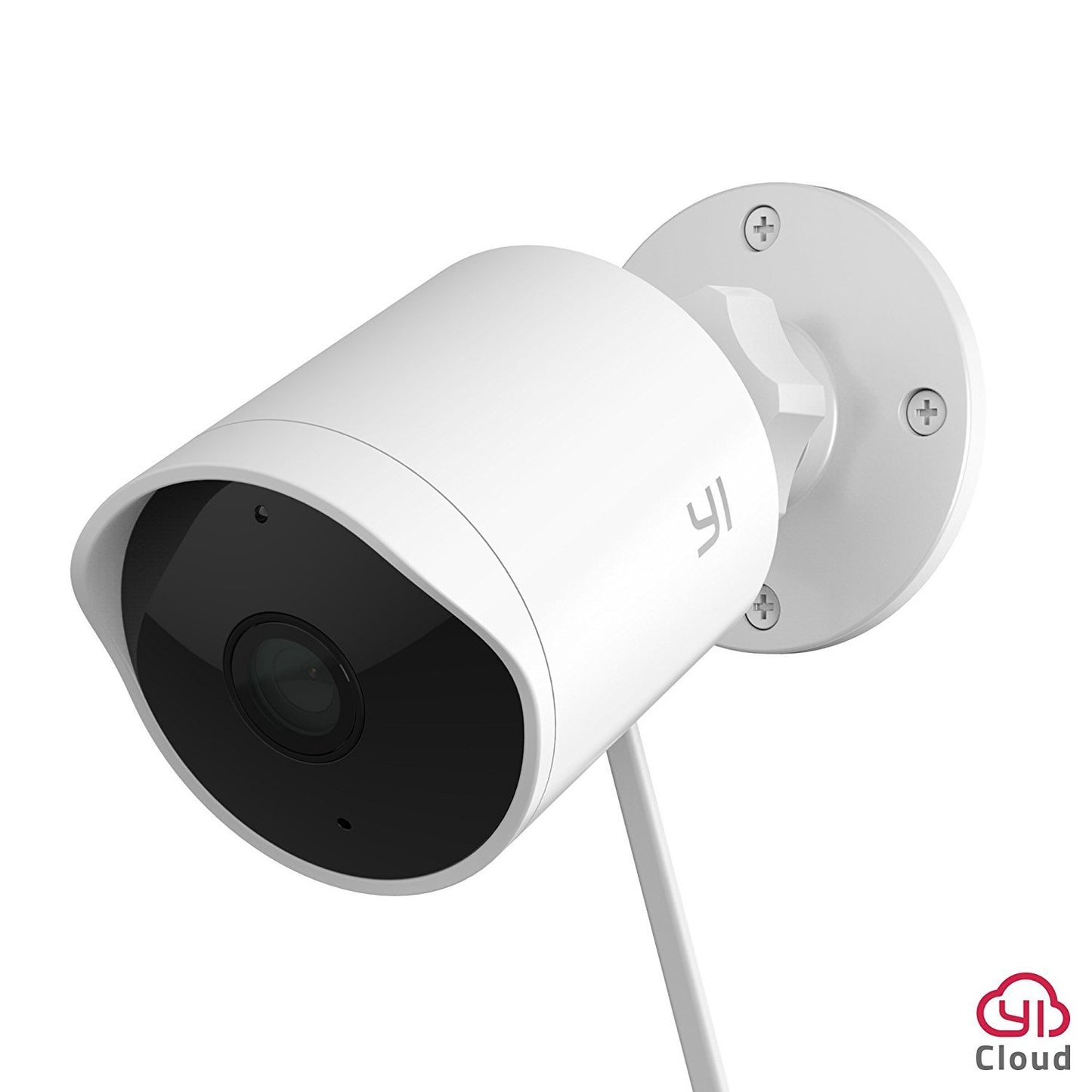 YI Outdoor Security Camera 1080p Cloud Cam Wireless IP Waterproof Night Vision Security Surveillance System White