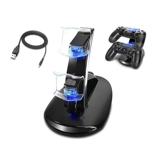 PS4 Controller Charger, Dual USB Fast Charging Dock Station Stand Holder with LED Indicator for Sony PlayStation 4/PS4/PS4 Pro/PS4 Slim Controller