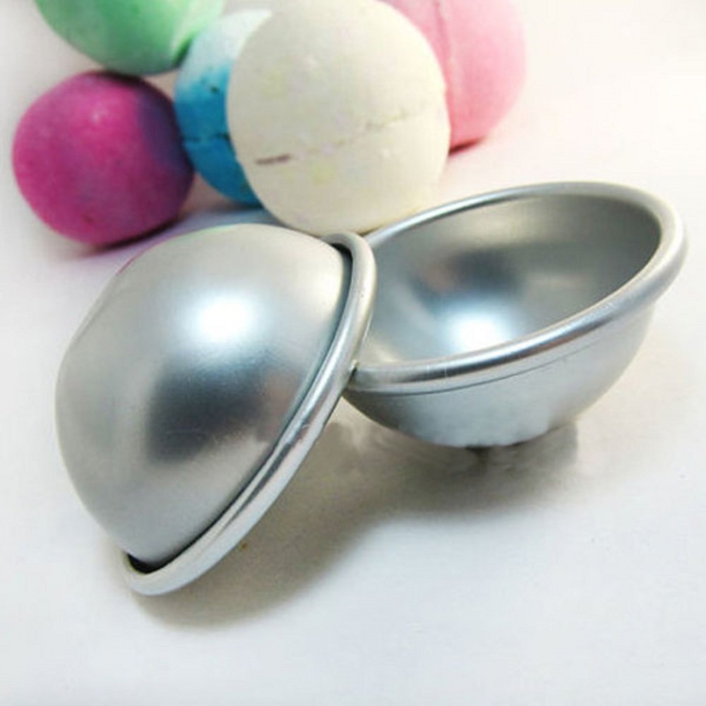 Extra Large Metal Bath Bomb Mold-DIY Aluminum Bath Bomb Molds-2 Set 4 Pieces - Make 9 cm/3.5 inch Diameter Incredible Ball