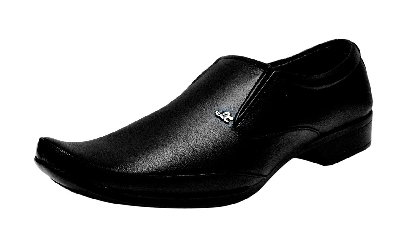 Kraasa Men's Black Leather Formal Shoes