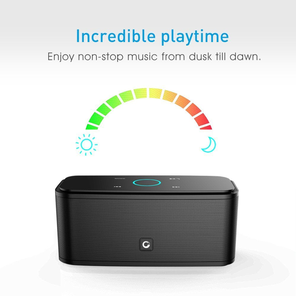 Bluetooth Speaker DOSS SoundBox, Portable Wireless Bluetooth 4.0 Touch Speakers with 12W HD Sound and Bold Bass, Handsfree, 12H Playtime for Echo Dot, iPhone, iPad, Samsung, Tablet, Gift Ideas[Black]