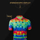 HUGS IDEA Men's Peerformance Jersey Polos Shirt Hawaiian Short Sleeve Leaves Pattern T-Shirts Breathable Athletic Sport Tee
