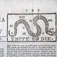 Famous UNITE OR DIE Benjamin Franklin CARTOON Print 1774 Philadelphia Newspaper