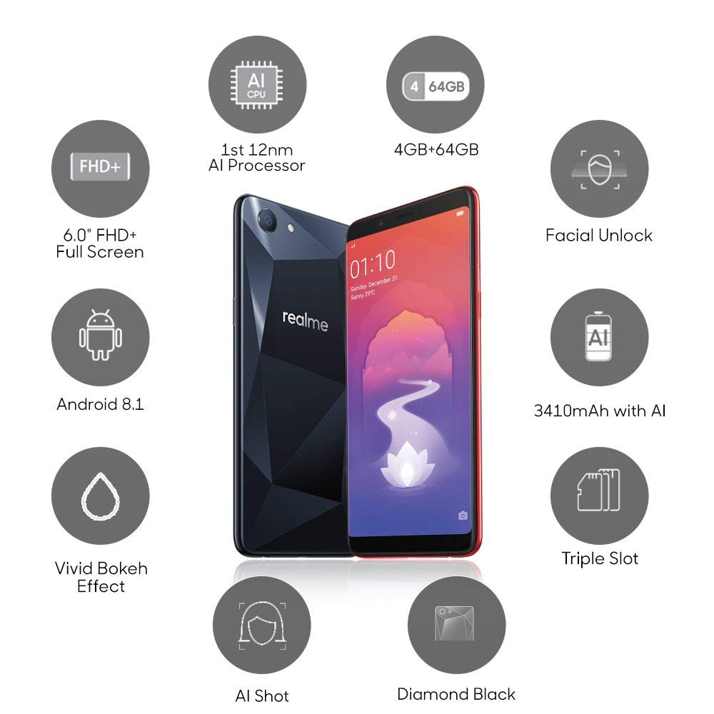 RealMe 1 (Diamond Black, 4+64 GB)