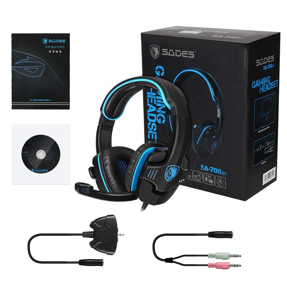 SADES Gaming Headset Headphone For PS4/PC/Laptop/Xbox 360 with Microphone SA-708GT