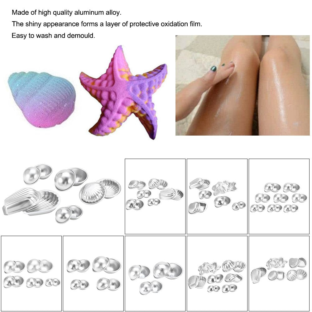 Bath Bomb Molds DIY Bath Bomb Kit for Crafting Handmade Spa Bomb Fizzy Crafting Molds Making Supplies Round Sphere Shape(Set 7)