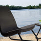 Keter Rio 3 Pc All Weather Outdoor Patio Garden Conversation Chair & Table Set Furniture, Grey