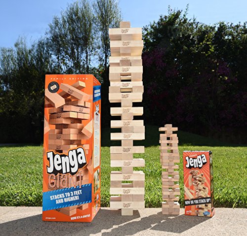 Jenga Giant Family (Stacks to Over 3 Feet) Precision-Crafted Premium Hardwood Game (Authentic Brand Game)